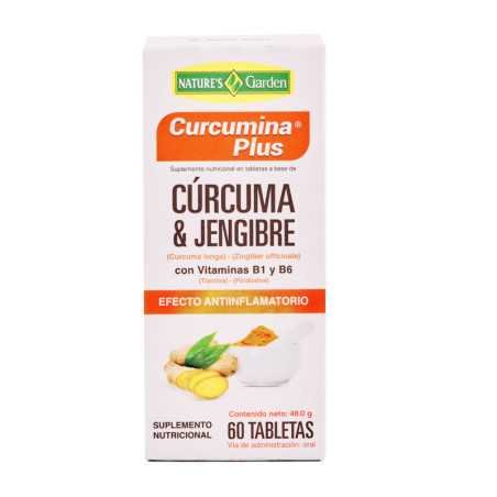 CÚRCUMA + JENGIBRE TABLETAS FRASCO X 60 UNIDADES