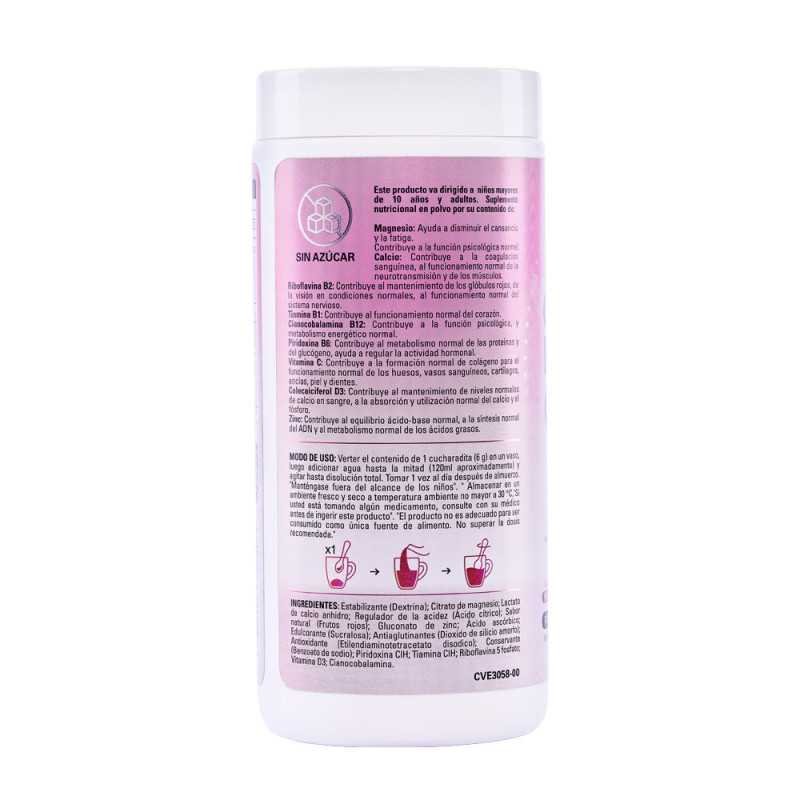 CITRATO DE MAGNESIO EN POLVO + CALCIO + ZINC + VITAMINAS POTE X 250G SABOR FRUTOS ROJOS