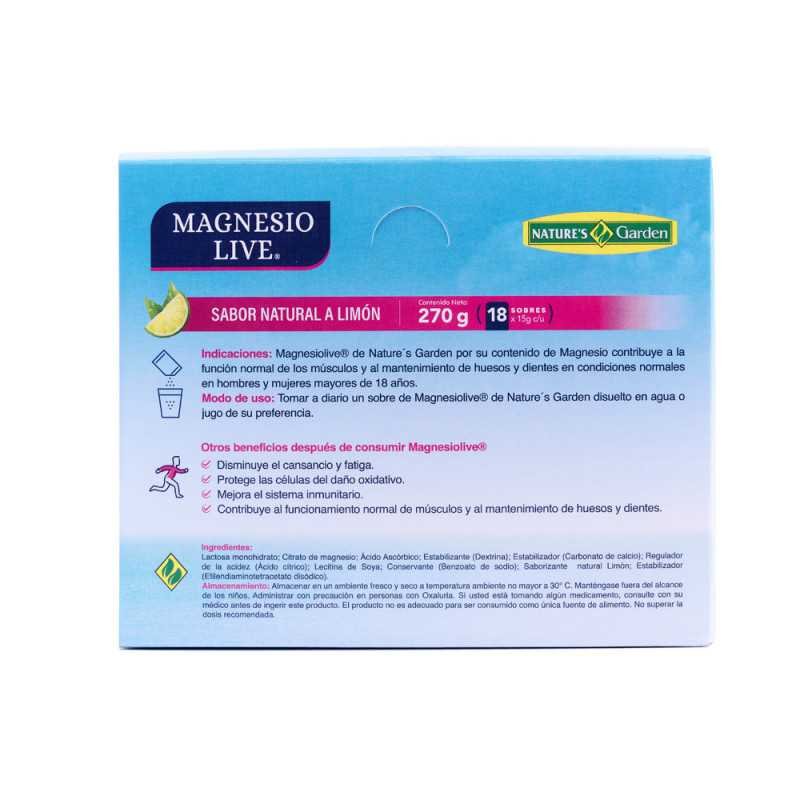 CITRATO DE MAGNESIO SABOR LIMÓN EN SOBRE 15 G CAJA 18 U.