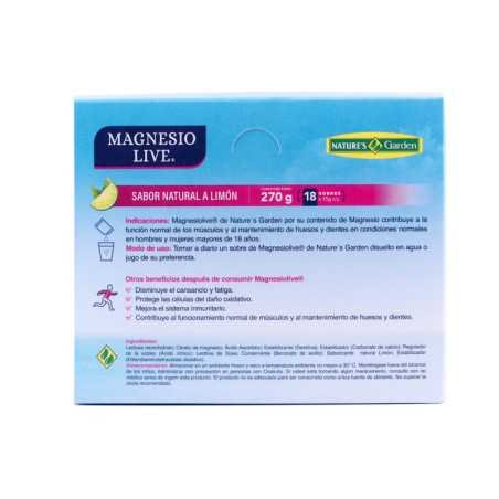 CITRATO DE MAGNESIO SABOR LIMÓN EN SOBRE 15 G CAJA 18 U.