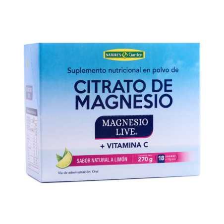 CITRATO DE MAGNESIO SABOR LIMÓN EN SOBRE 15 G CAJA 18 U.