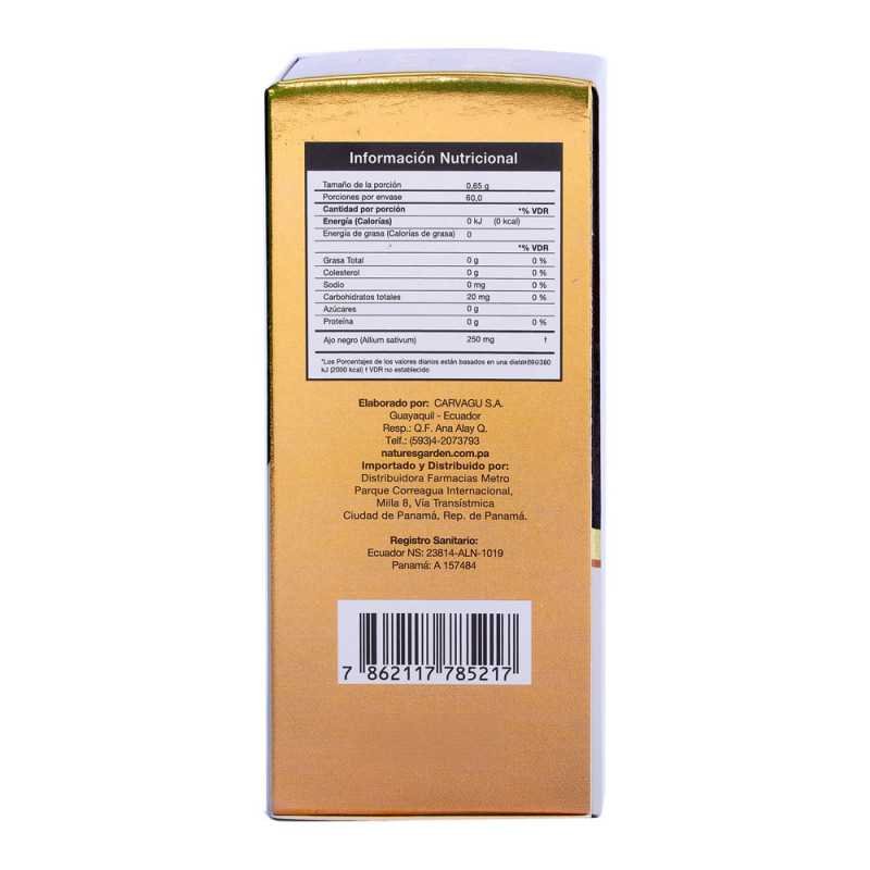 SUPLEMENTO NUTRICIONAL TRIPLE GARLIC BLACK CAPSULA FRASCO 60 U.
