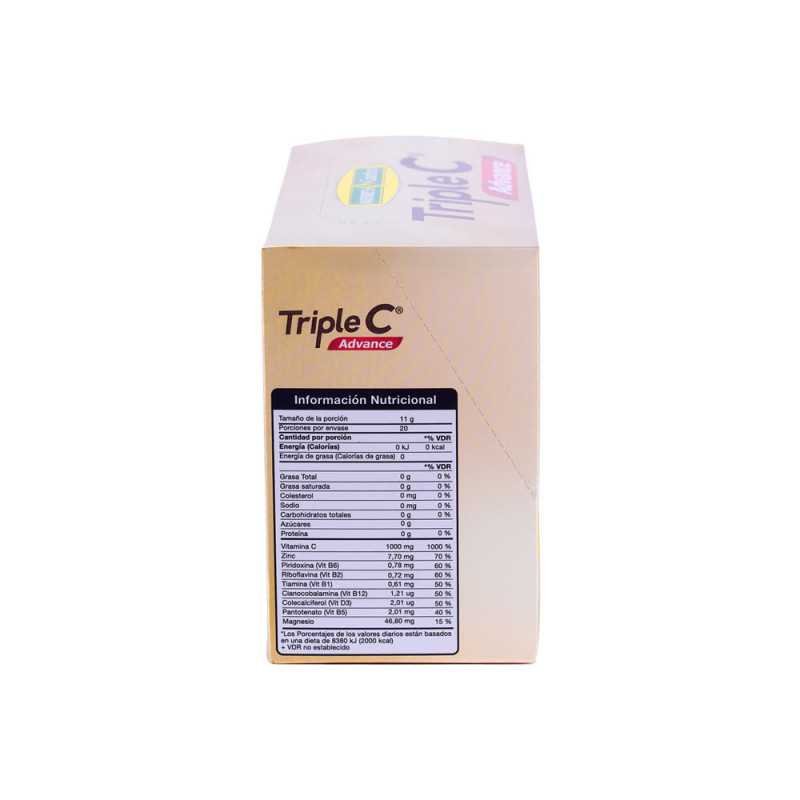 TRIPLE C ADVANCE SOBRES EFERVESCENTE TRIPLE C CAJA X 20 U