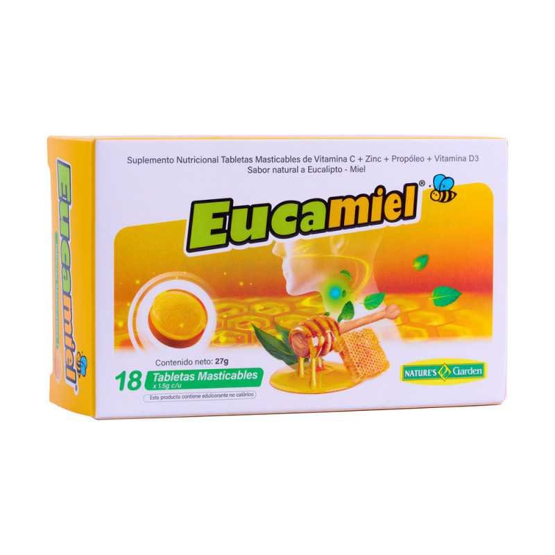 TABLETA EUCAMIEL SABOR EUCALIPTO - MIEL CAJA X 3 BLISTER X 6 C/U