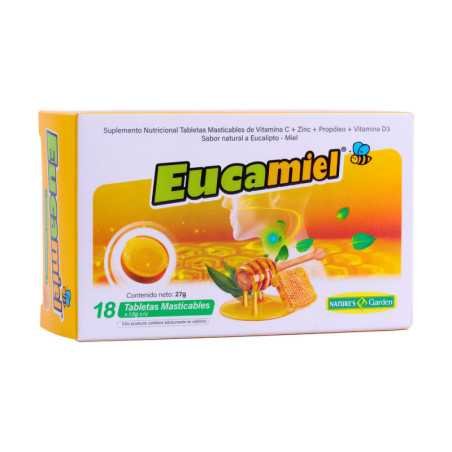 TABLETA EUCAMIEL SABOR EUCALIPTO - MIEL CAJA X 3 BLISTER X 6 C/U