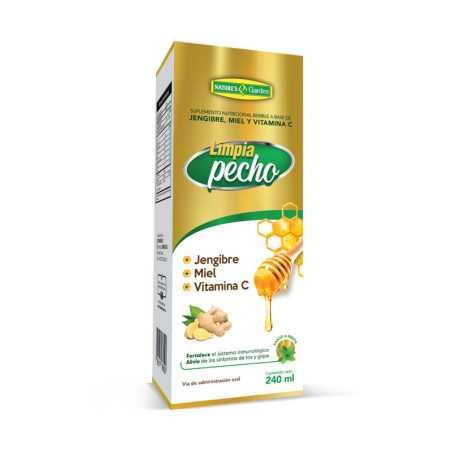 LIMPIA PECHO JARABE A BASE DE JENGIBRE, MIEL Y VITAMINA C FRASCO 240 ML 
